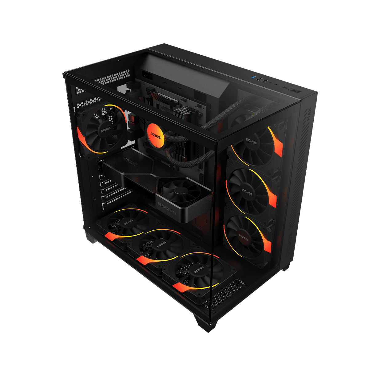 Gabinete Gamer Forcefield Max Black Vulcan | PCYES